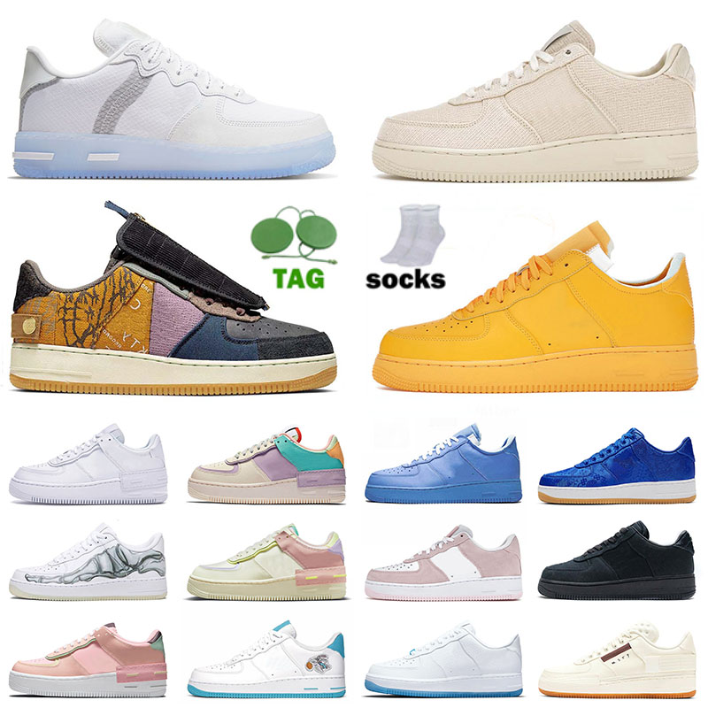 2021 1 Low Running Shoes for Mens Womens One Cactus Jack UV REACTIVE Shadow Valentine Day Beige Black N354 White What The Sports Sneakers Trainer