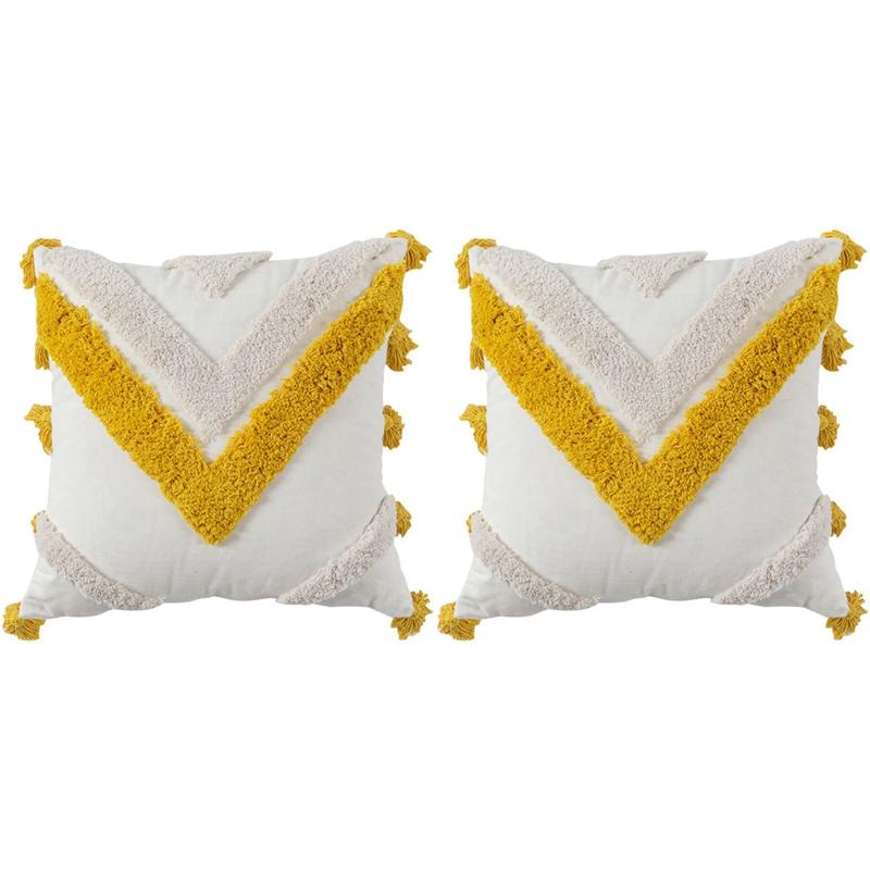 Pillow Case 2X Throw Covers Boho Modern Tribal Decoration Blue Tufted Fringe Tassel Couch Cushion For Bedroom Yellow
Pillow Case 2X Throw Covers Boho Modern Tribal Decoration Blue Tufted Fringe Tassel Couch Cushion For Bedroom Yellow