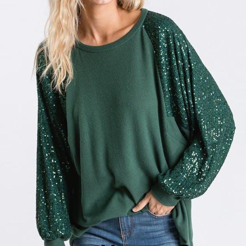 Women's Blouses & Shirts Fashion Glitter Shiny Sequin Women Spring Casual O Neck Long Sleeve Splicing Tops Autumn Elegant Office Pullovers, White
Women's Blouses & Shirts Fashion Glitter Shiny Sequin Women Spring Casual O Neck Long Sleeve Splicing Tops Autumn Elegant Office Pullovers, White