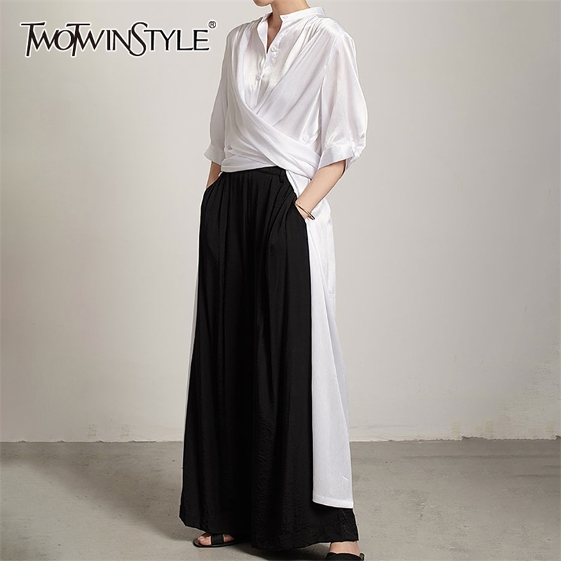 Minimalist Loose Dress For Women Stand Collar Short Sleeve Casual White Dresses Female Fashion Clothing 210520
Minimalist Loose Dress For Women Stand Collar Short Sleeve Casual White Dresses Female Fashion Clothing 210520