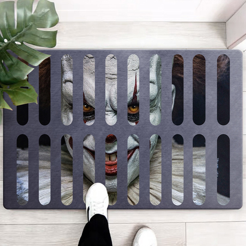 3D Sewer Manhole Cover Horror Home Carpet Clown Trap Visual Carpet Living Room Bedroom Floor Mat Halloween Decoration - view 7