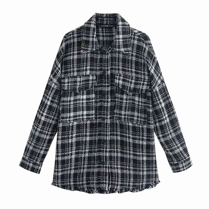 Stylish Chic Pockets Black Plaid Tweed Jackets Women Fashion Lapel Collar Side Vents Coat Female Chic Outerwear 210520, Multi
Stylish Chic Pockets Black Plaid Tweed Jackets Women Fashion Lapel Collar Side Vents Coat Female Chic Outerwear 210520, Multi