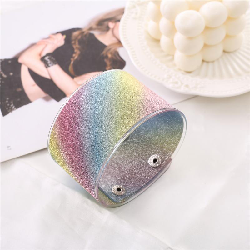 Bangle Nightclub Bar Colorful Punk Leather Bracelets For Women Wide Cuff & Arm Chain Jewelry Accessory
Bangle Nightclub Bar Colorful Punk Leather Bracelets For Women Wide Cuff & Arm Chain Jewelry Accessory