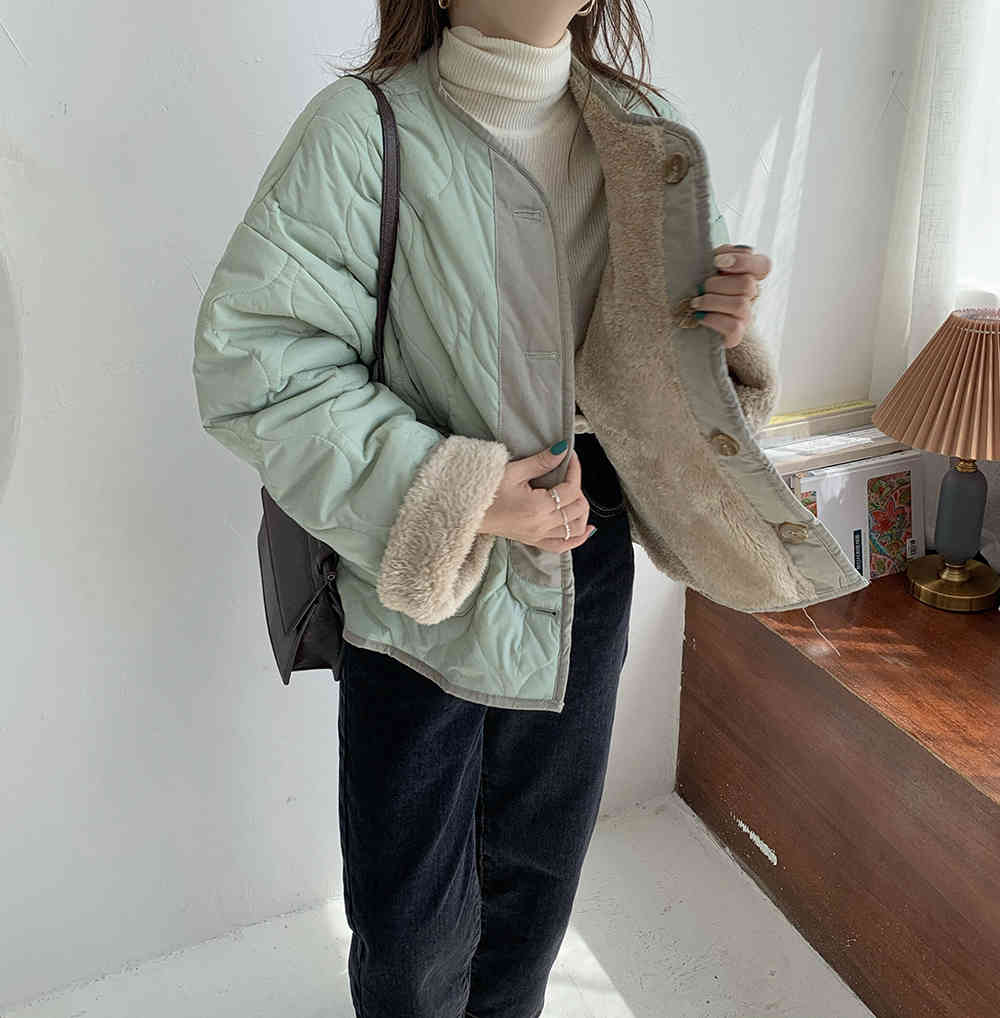 Female Coat Winter Jacket Thick Warm Women Parkas Vintage Solid Double Wear Faux Lambswool Liner Parka 210421