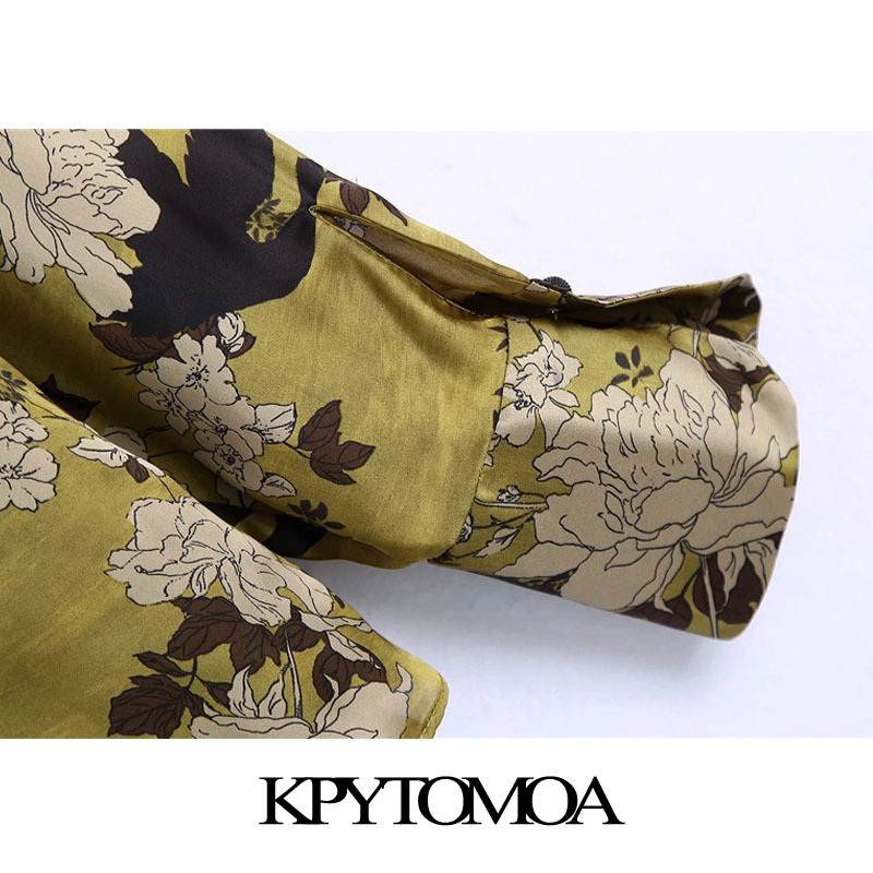 Women Fashion Floral Print Soft Touch Blouses Long Sleeve Button-up Female Shirts Blusas Chic Tops 210420