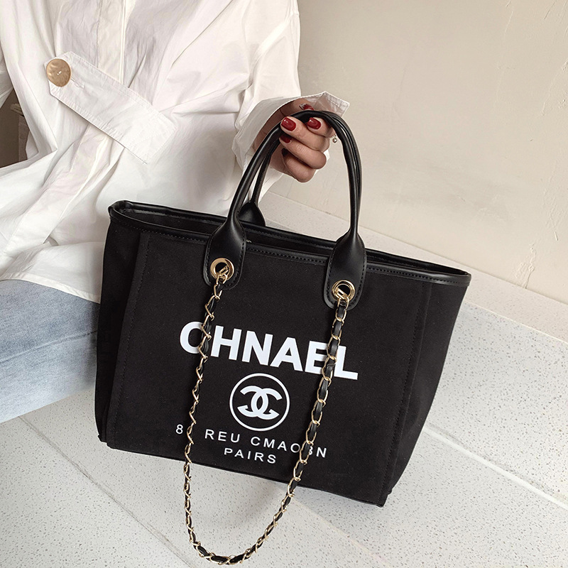 Leisure Large Capacity Korean 2021 Canvas Women's Portable Chain Single Shoulder Bag Fashion
