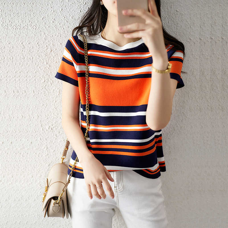oversize striped casual sweater Pullovers Women female short sleeve o neck basic chic summer sweater knit loose top Tshirt 210604, Yellow
oversize striped casual sweater Pullovers Women female short sleeve o neck basic chic summer sweater knit loose top Tshirt 210604, Yellow