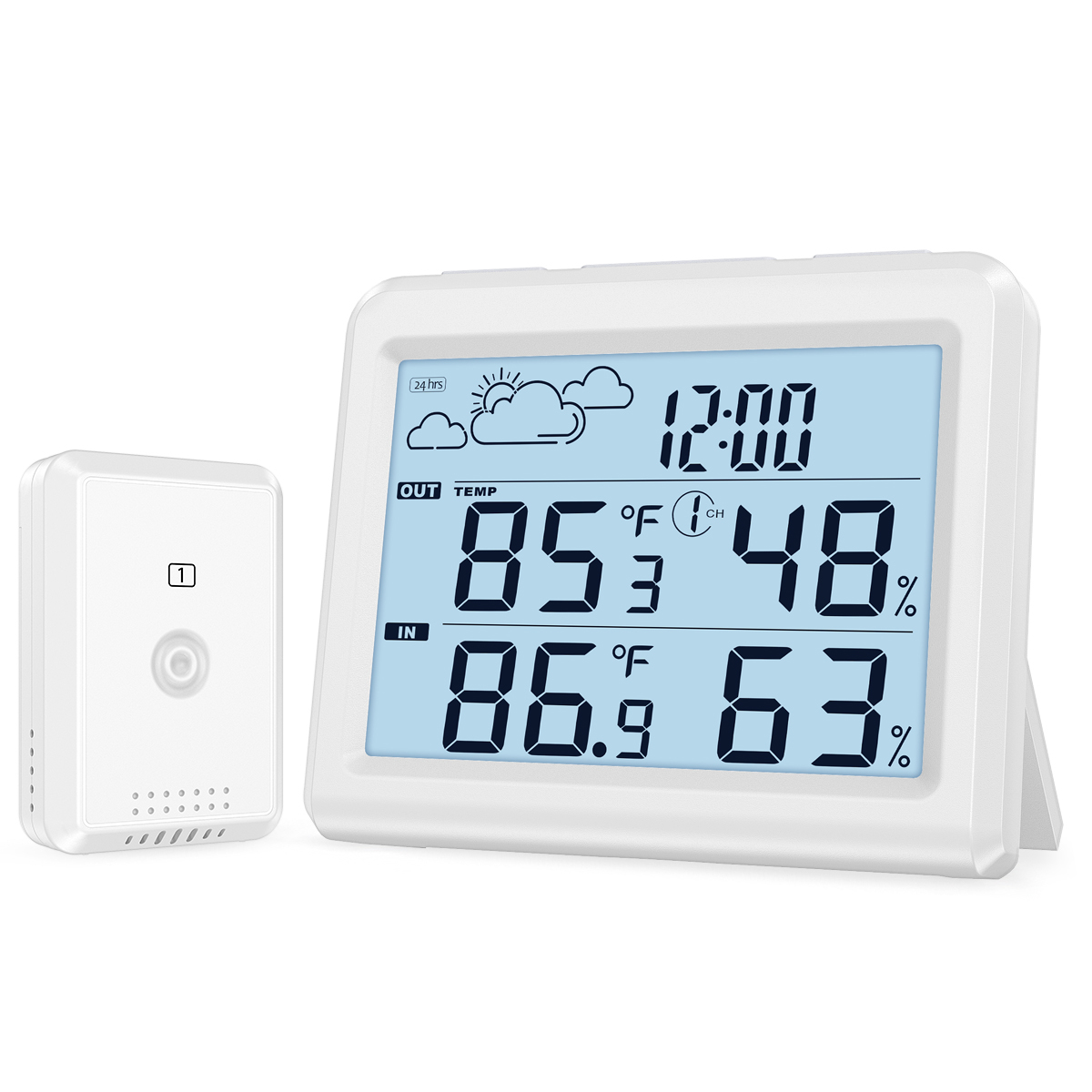 Digital interior air free thermometer meteorological station humidity monitor temperature without backlight wire alarm time
