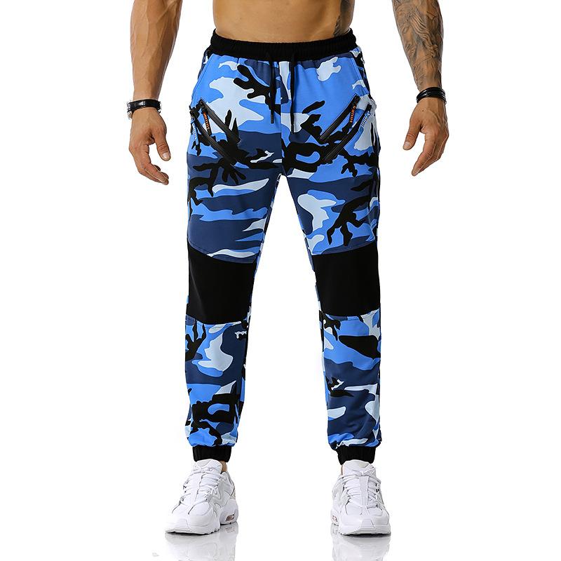 Spring And Autumn Men's Mosaic Camouflage Jogging Pants, Outdoor Sports Training Fitness Pants
