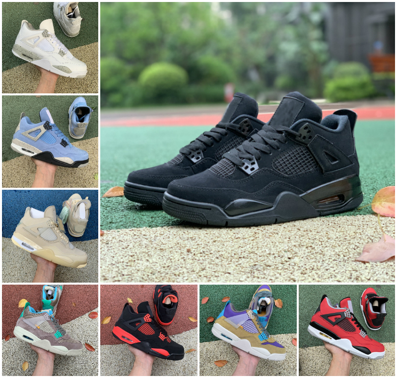 

2022 Jumpman Black Cat 4 4s Basketball Shoes Mens Women Shimmer Sail Red Thunder Cement White Oreo Bred Ow Union Taupe Haze Desert Moss What The Royalty Sports Sneakers, Bubble package bag