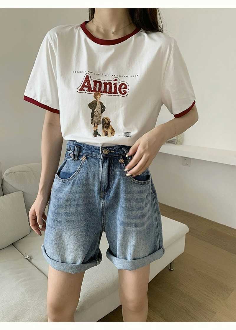Letter Short-sleeved T-shirt Women's Summer Loose Korean Retro Contrast Tee Top 210607, White
Letter Short-sleeved T-shirt Women's Summer Loose Korean Retro Contrast Tee Top 210607, White