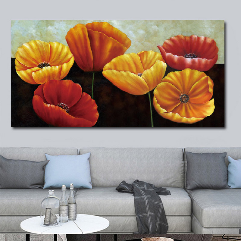 Large Size Beautiful Flower Painting Wall Art Canvas Print Abstract Poster For Living Room Bedroom Decoration Cuadros No Frame