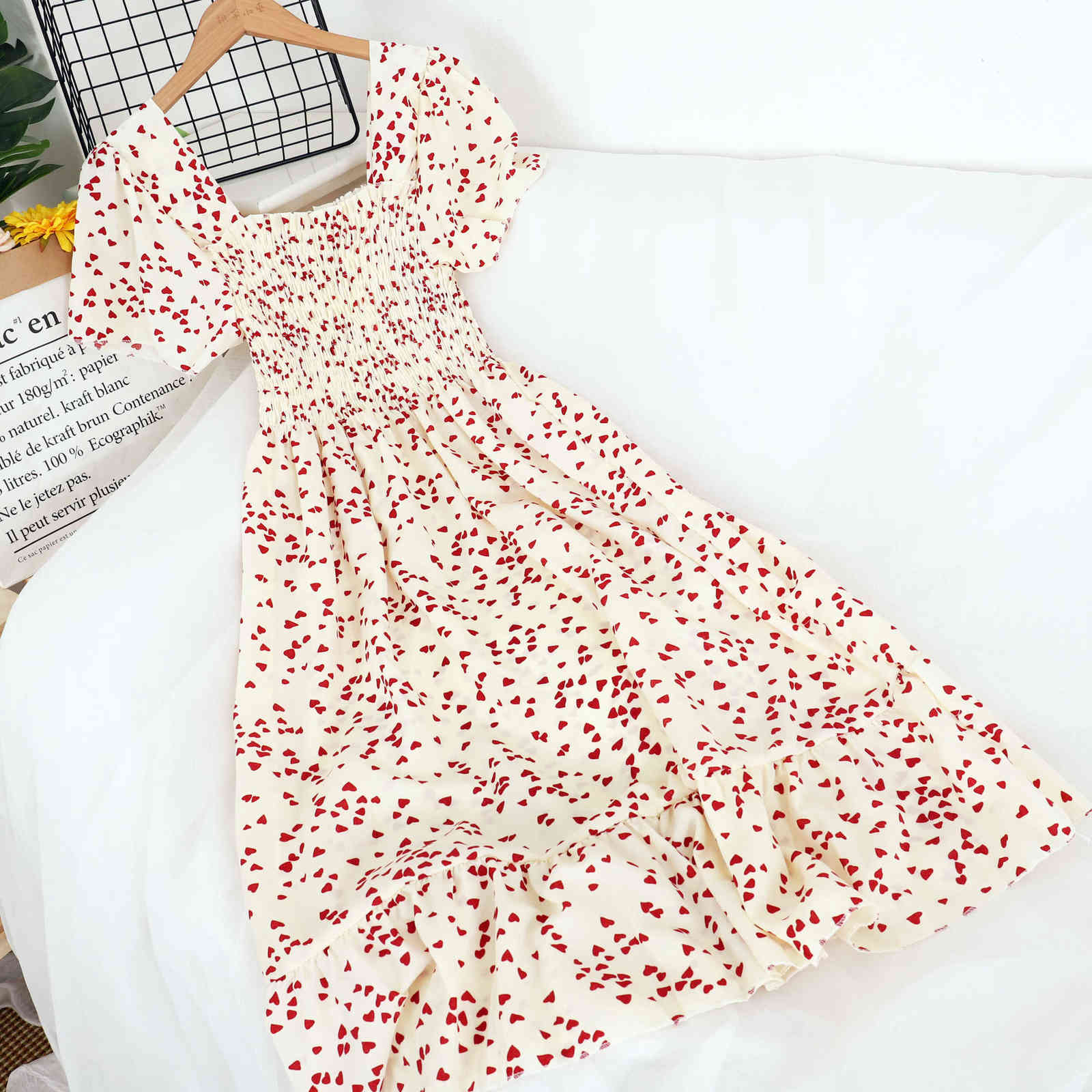 Bohemian Summer Floral Print Dress Women Elegant Square Collar Short Sleeve A-line Ruffle Vestidos Casual Flower Chiffon Dresses Y0603, Brown
Bohemian Summer Floral Print Dress Women Elegant Square Collar Short Sleeve A-line Ruffle Vestidos Casual Flower Chiffon Dresses Y0603, Brown