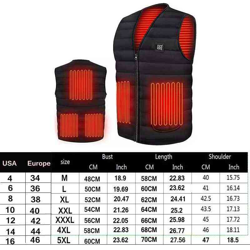 Women Winter Smart Heating Cotton Vest USB Infrared Electric men Outdoor Flexible Thermal Warm Jacket 211120