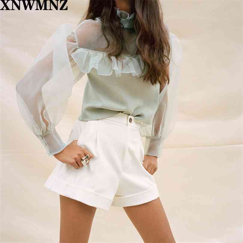 women organ knit top Knit with a high neck long sleeves and matching fabric details 2488/107 210520, Green 
women organ knit top Knit with a high neck long sleeves and matching fabric details 2488/107 210520, Green