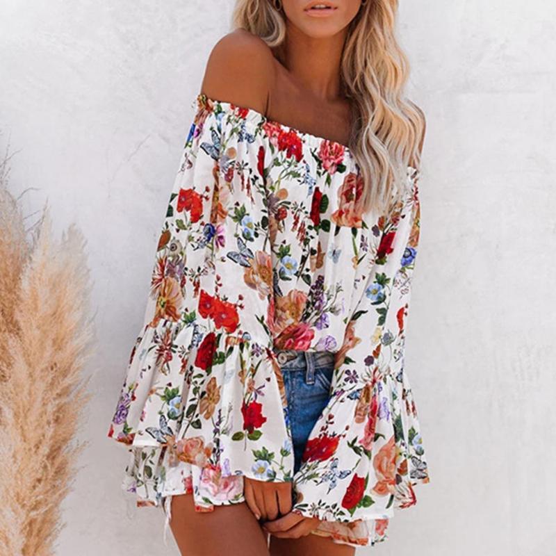 Women's Blouses & Shirts Women Blouse Sexy Off Shoulder Long Flared Sleeve Floral Print Loose Shirt Top Oman Fashion 2021 Elegant Ropa De Mu, White
Women's Blouses & Shirts Women Blouse Sexy Off Shoulder Long Flared Sleeve Floral Print Loose Shirt Top Oman Fashion 2021 Elegant Ropa De Mu, White