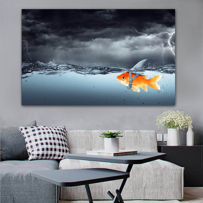 Modern Large Size Canvas Picture Abstract Fish Painting Wall Art Animal Posters And Prints For Living Room Home Decor No Frame