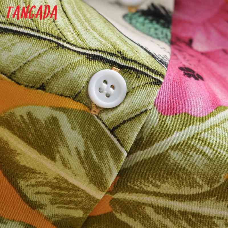 Women Retro Leaf Print Chiffon Shirt Summer Blouse Short Sleeve Chic Female Tops 1F142 210416