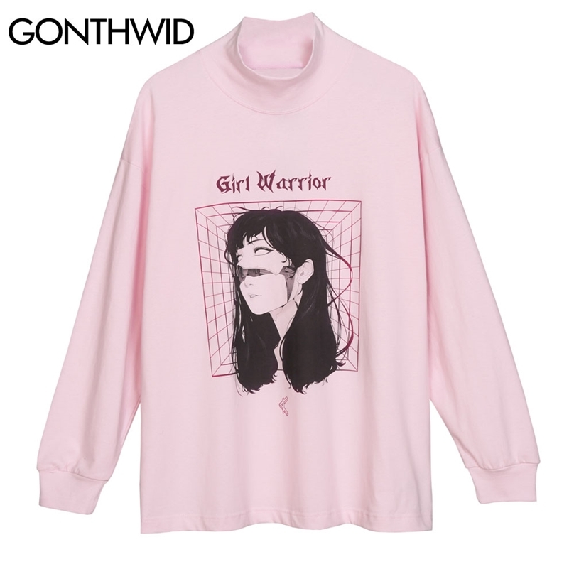 Cartoon Robot Girl Print Long Sleeve Tees Shirts Streetwear Hip Hop Punk Rock Gothic Turtleneck Tshirts Harajuku Tops 210602, White
Cartoon Robot Girl Print Long Sleeve Tees Shirts Streetwear Hip Hop Punk Rock Gothic Turtleneck Tshirts Harajuku Tops 210602, White