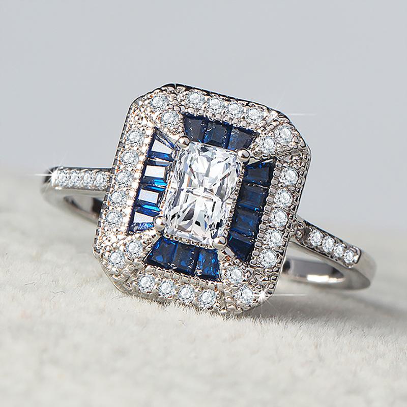 Wedding Rings Bride For Women Luxury Square Cut Clear Blue Zircon Silver Color Finger Ring Gift Fashion Jewelry KBR129, Slivery;golden
Wedding Rings Bride For Women Luxury Square Cut Clear Blue Zircon Silver Color Finger Ring Gift Fashion Jewelry KBR129, Slivery;golden