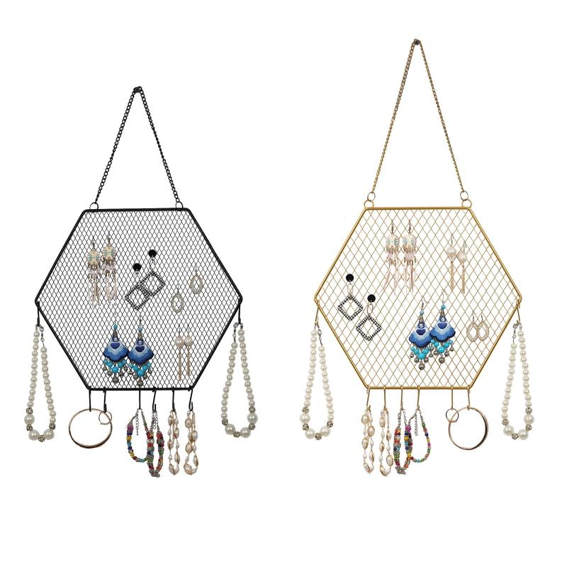 Earrings & Necklace Hanging Jewelry Organizer Metal Wall Mounted Earring Display Hanger With Hooks Drop, Silver
Earrings & Necklace Hanging Jewelry Organizer Metal Wall Mounted Earring Display Hanger With Hooks Drop, Silver