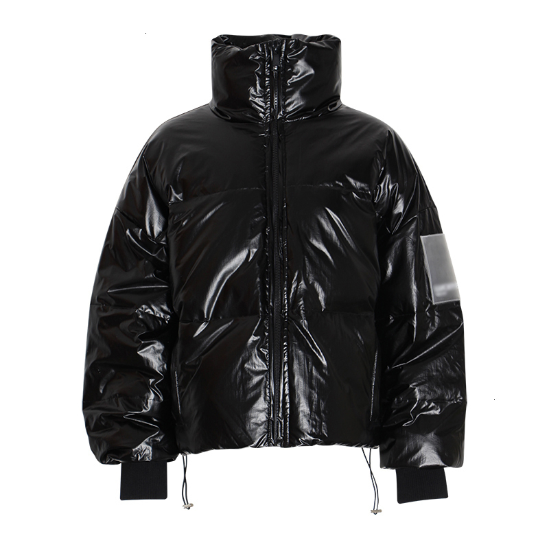 VGH Casual Solid Cotton Coat For Women Turtleneck Long Sleeve Minimalist Parkas Female Fashion New Clothing Winter Tide 210421