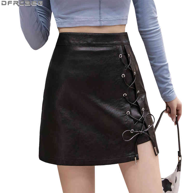 Casual Dresses Harajuku Drawstring PU Leather Woman Skirts Streetwear Side Slit High Waisted For Women Lace Up Black A-line Mini 4
Casual Dresses Harajuku Drawstring PU Leather Woman Skirts Streetwear Side Slit High Waisted For Women Lace Up Black A-line Mini 4