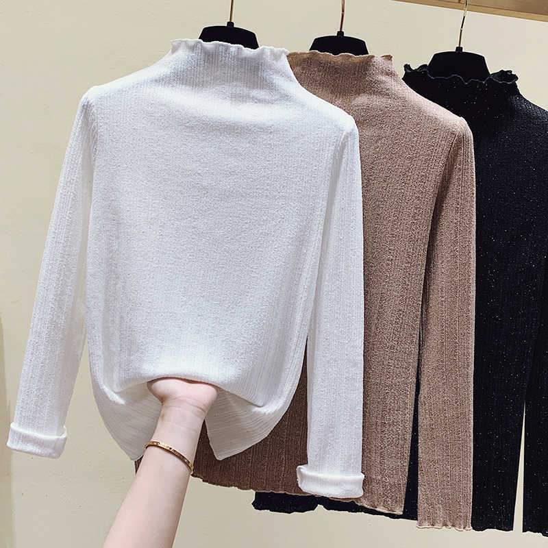 Vintage Long Sleeve Knit T shirt Women Casual White T-Shirt Female Tops Fall Tee Shirt Femme Clothes spring 210604
Vintage Long Sleeve Knit T shirt Women Casual White T-Shirt Female Tops Fall Tee Shirt Femme Clothes spring 210604