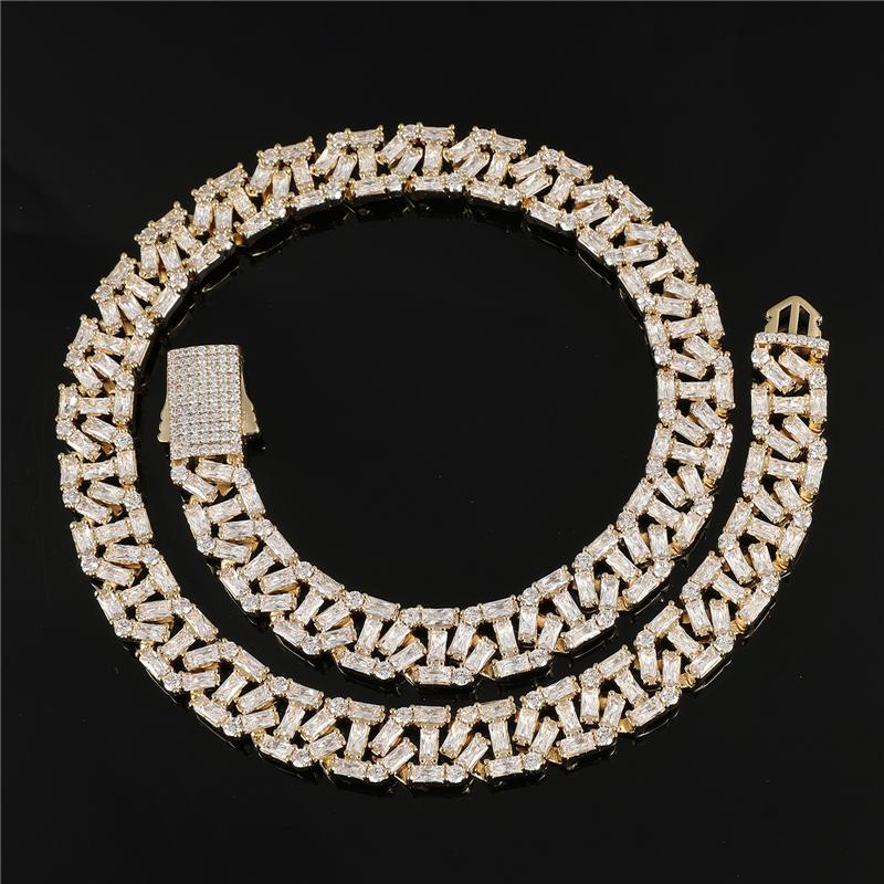 Chains DRIP 10MM Cubic Zirconia Heavy Cuban Chain Baguette Bling Iced Out Brass Necklace Men White Gold Plated Jewelry Choker
Chains DRIP 10MM Cubic Zirconia Heavy Cuban Chain Baguette Bling Iced Out Brass Necklace Men White Gold Plated Jewelry Choker