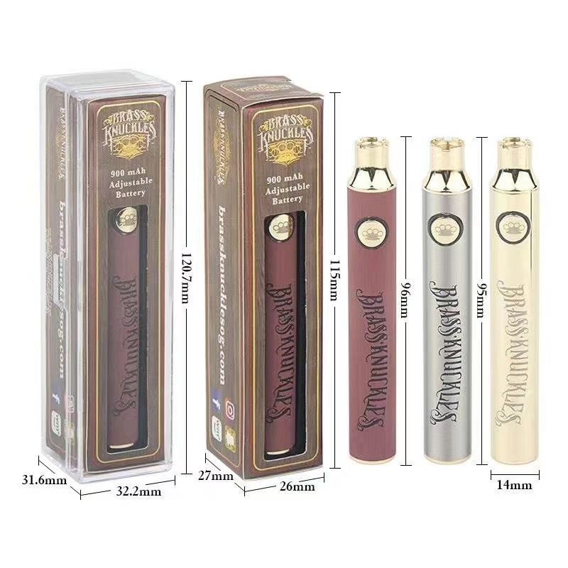 Brass Knuckles Battery 650mAh 900mAh Gold Wood Slivery Preheat Adjustable Voltage Vape Pen BK 510 Thread Cartridge
Brass Knuckles Battery 650mAh 900mAh Gold Wood Slivery Preheat Adjustable Voltage Vape Pen BK 510 Thread Cartridge