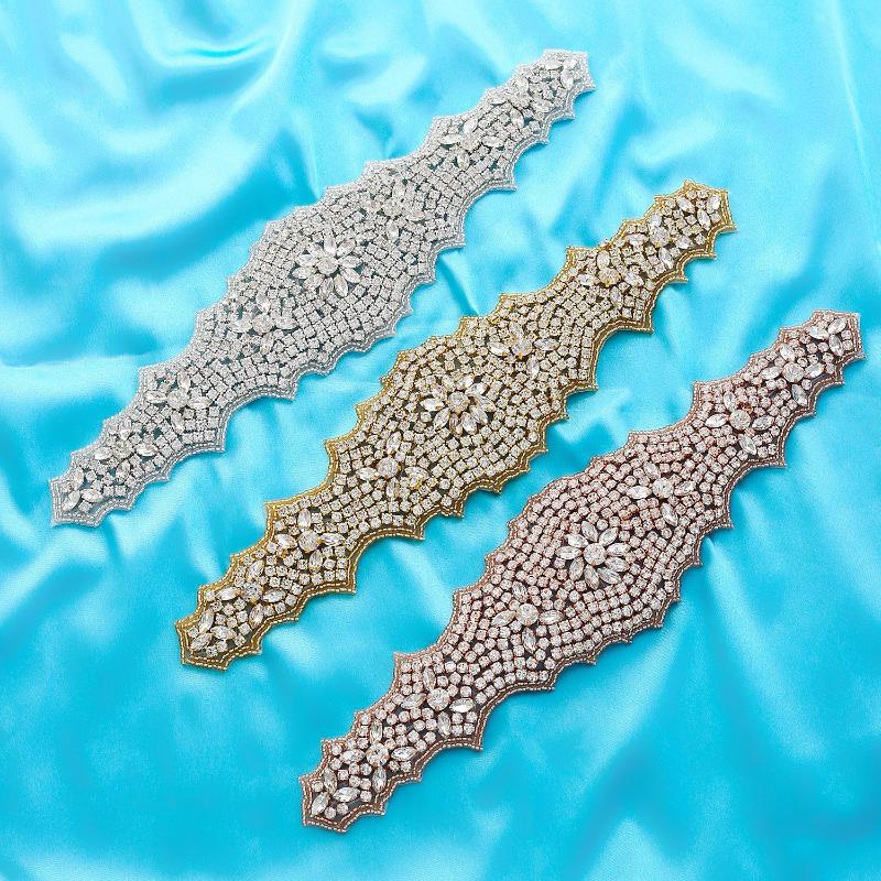 Wedding Sashes SESTHFAR (1PC) Silver Rose Gold Bridal Belt Applique With Crystals Sewn Iron On For Dress
Wedding Sashes SESTHFAR (1PC) Silver Rose Gold Bridal Belt Applique With Crystals Sewn Iron On For Dress