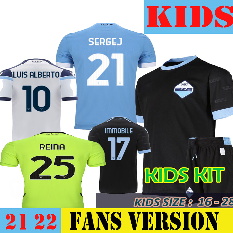 Kit Kids 2021 2022 SS Lazio Soccer Jerseys IMMOBILE LUIS ALBERTO ANDERSON Home Away Third 3rd Goalkeeper 21 22 Set Football Shirts PEDRO SERGEJ LUCAS LAZZARI AKPRO, Kids 3rd no patch
Kit Kids 2021 2022 SS Lazio Soccer Jerseys IMMOBILE LUIS ALBERTO ANDERSON Home Away Third 3rd Goalkeeper 21 22 Set Football Shirts PEDRO SERGEJ LUCAS LAZZARI AKPRO, Kids 3rd no patch