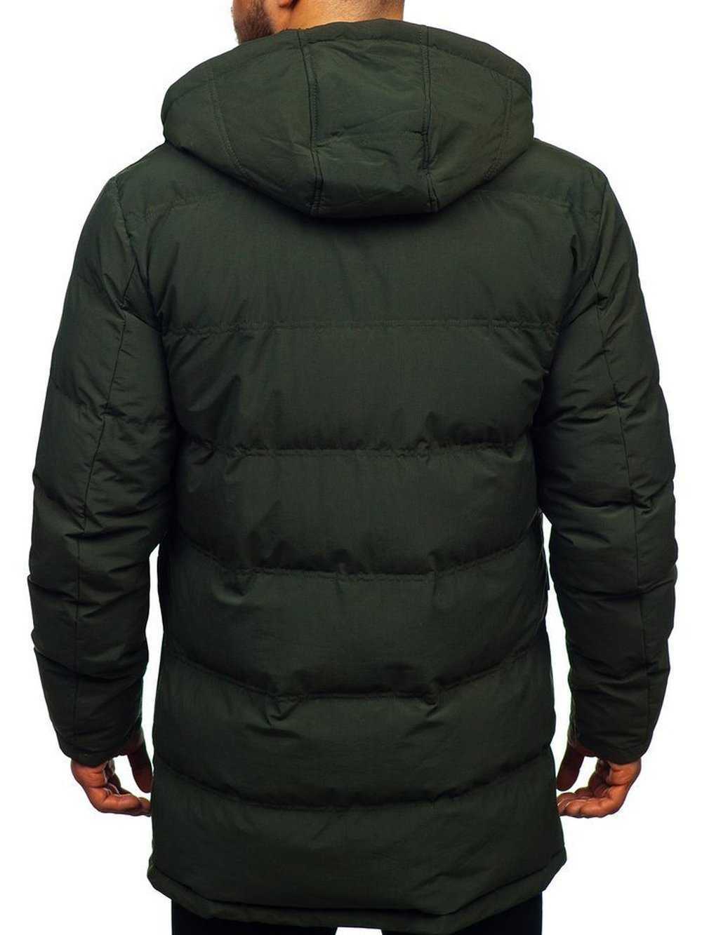 ZOGAA Fashionable Men's Zipper Hooded Long Warm Cotton Jacket 211014