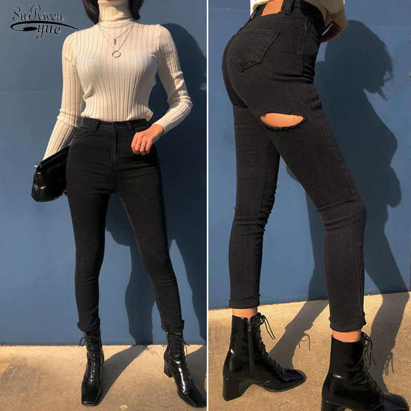 Pantalon Sexy High Waist Tassel Ripped Holes Denim Pants Female Trousers Pencil Jeans Women Skinny Black 10413 210521
Pantalon Sexy High Waist Tassel Ripped Holes Denim Pants Female Trousers Pencil Jeans Women Skinny Black 10413 210521