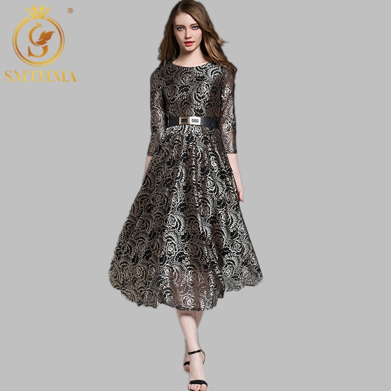 Spring Summer Women Luxury Runway Dress Elegant Ladies Vintage Lace Hollow Out Dresses Vestidos Free Belt 210520, Picture color
Spring Summer Women Luxury Runway Dress Elegant Ladies Vintage Lace Hollow Out Dresses Vestidos Free Belt 210520, Picture color
