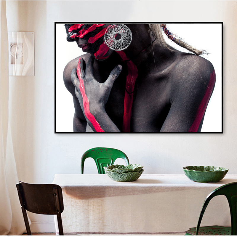 Bodypainted Girl Canvas Painting Beautiful Women Wall Pictures for Living Room Posters Prints Cuadros Decoration