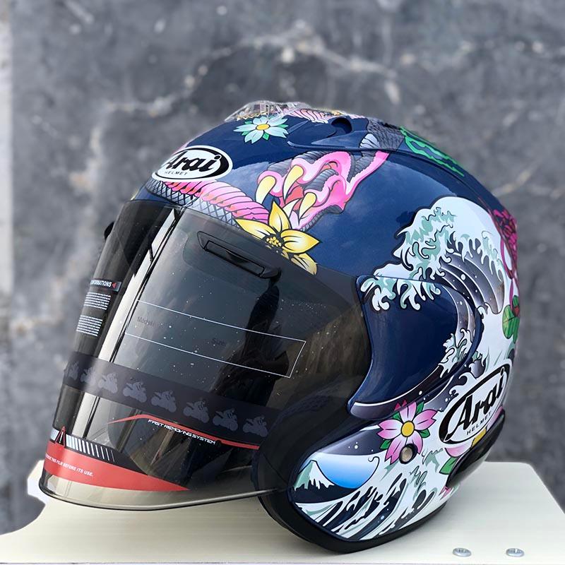 Motorcycle Helmets Arrival Japanese Dragon Half Helmet Single Visor Safety Hat Women And Men Summer Season Luminous, Rainbow
Motorcycle Helmets Arrival Japanese Dragon Half Helmet Single Visor Safety Hat Women And Men Summer Season Luminous, Rainbow