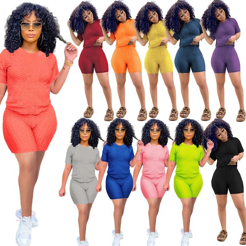 Summer Women Tracksuits 2 Pcs Yoga Outfits Short Sleeve T-Shirt Sexy Shorts Set Sportswear Jogger Suits Solid Color Gym Clothes Plus Size, Wine
Summer Women Tracksuits 2 Pcs Yoga Outfits Short Sleeve T-Shirt Sexy Shorts Set Sportswear Jogger Suits Solid Color Gym Clothes Plus Size, Wine