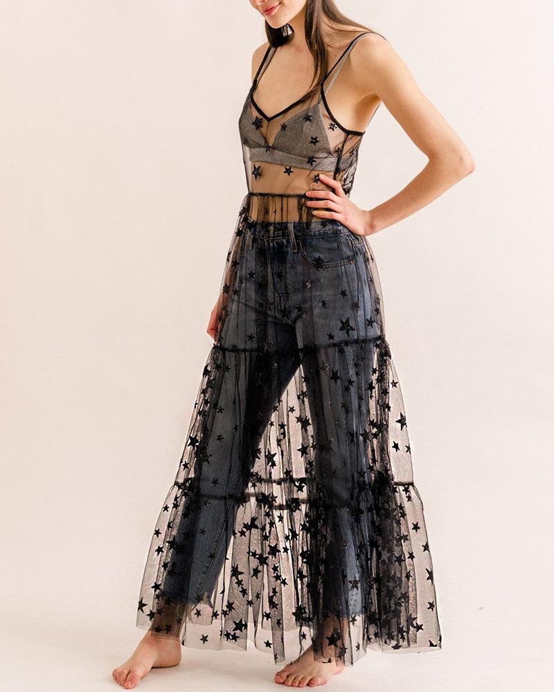 Casual Dresses Women Mesh Sheer Transparent Dress Stars Sequin Cover Up V Neck Splicing See-through Party Clubwear Beach, Black
Casual Dresses Women Mesh Sheer Transparent Dress Stars Sequin Cover Up V Neck Splicing See-through Party Clubwear Beach, Black