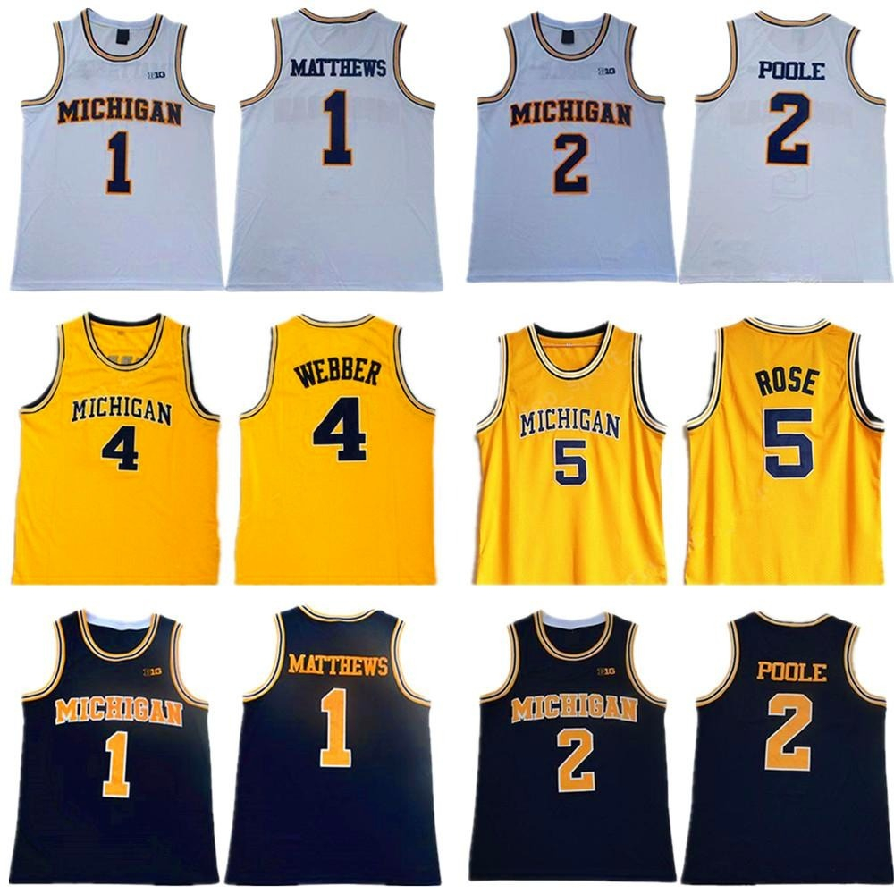 NCAA Michigan Wolverines 5 Jalen Rose Basketball Jerseys Chris Webber 4 Juwan Howard 25 1 Charles Matthews 2 Jorda Poole College Yellow Men Athletic Outdoor Apparel 
NCAA Michigan Wolverines 5 Jalen Rose Basketball Jerseys Chris Webber 4 Juwan Howard 25 1 Charles Matthews 2 Jorda Poole College Yellow Men Athletic Outdoor Apparel