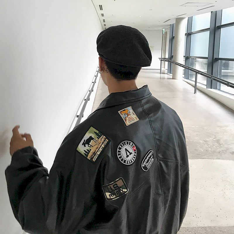 Leather jacket male handsome bomb street motorcycle clothing spring autumn loose jacket Korean baseball uniform casual jacket 211009