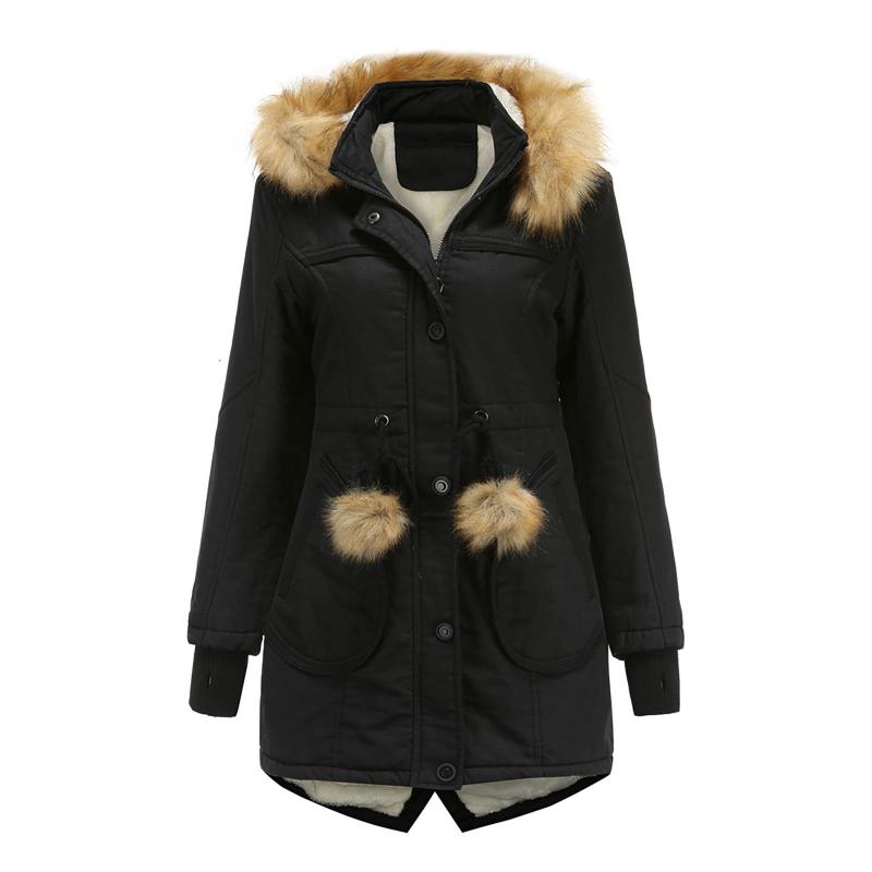 Women's Down Parkas High Quality Women's Winter Mid-length Fleece Detachable Hat Coat Fashion Warm Jacket Cotton Hooded Pink Outwear, Black
Women's Down Parkas High Quality Women's Winter Mid-length Fleece Detachable Hat Coat Fashion Warm Jacket Cotton Hooded Pink Outwear, Black