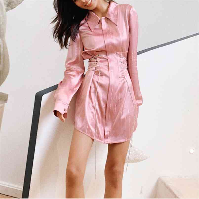 Orgreeter Catwalk Design Luxury Women Shirt Dresses Lapel Long Sleeve Chain Sashes Elegant Female Slim Mini 210602, Black
Orgreeter Catwalk Design Luxury Women Shirt Dresses Lapel Long Sleeve Chain Sashes Elegant Female Slim Mini 210602, Black