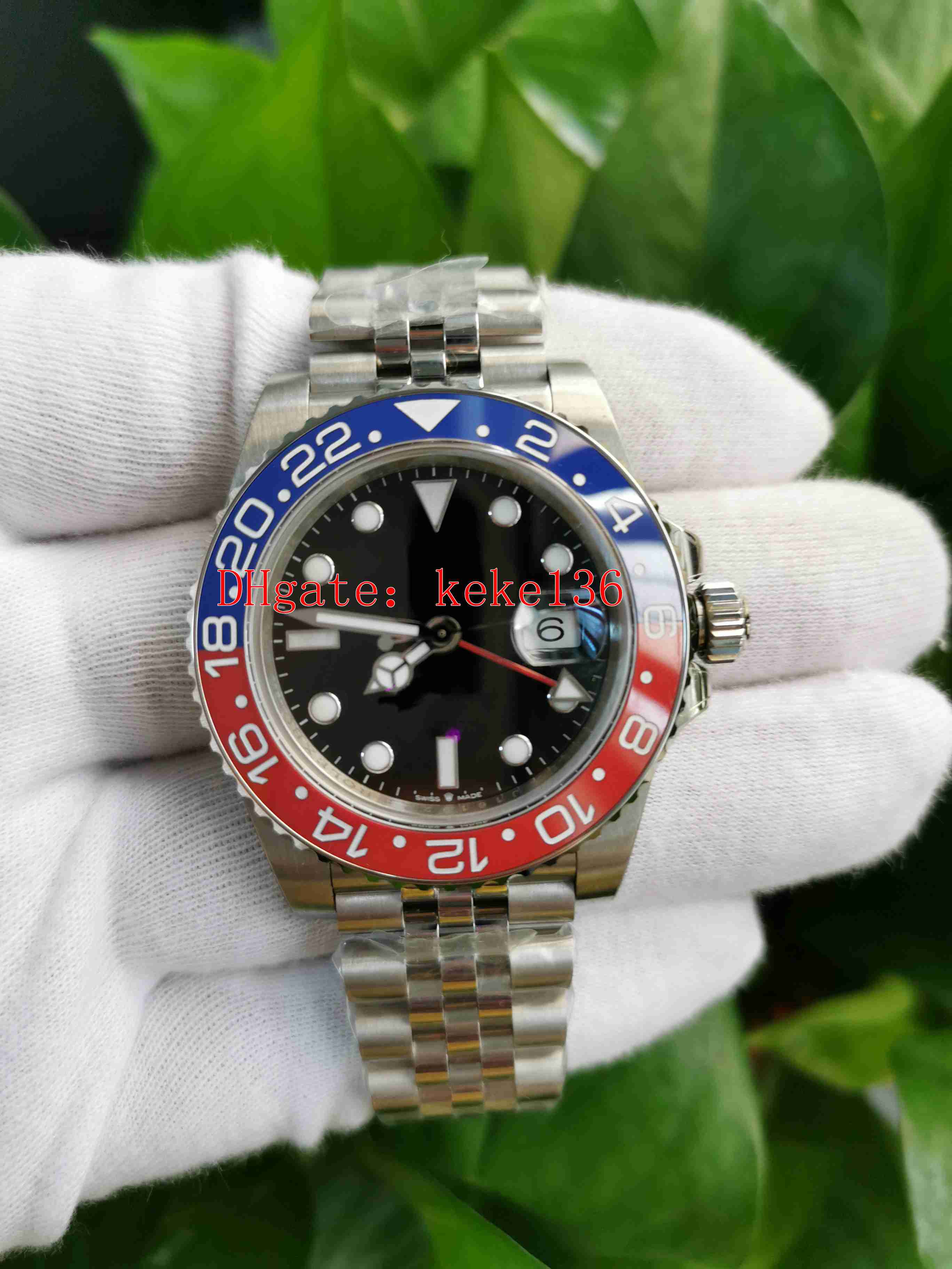 BP Factory Top Watches men Wristwatches 40mm GMT Black Dial 126710 126710BLRO Pepsi Cerachrom jubilee bracelet 2813 Movement Mechanical Automatic Mens Watch, No box papers
BP Factory Top Watches men Wristwatches 40mm GMT Black Dial 126710 126710BLRO Pepsi Cerachrom jubilee bracelet 2813 Movement Mechanical Automatic Mens Watch, No box papers