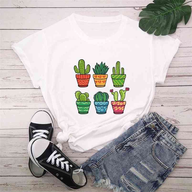 Summer Cotton Women T Shirt -5XL Plus Size Cute Cactus Plants Print Short Sleeve Tees Tops Casual O-Neck Female tShirts 210708, Blue
Summer Cotton Women T Shirt -5XL Plus Size Cute Cactus Plants Print Short Sleeve Tees Tops Casual O-Neck Female tShirts 210708, Blue