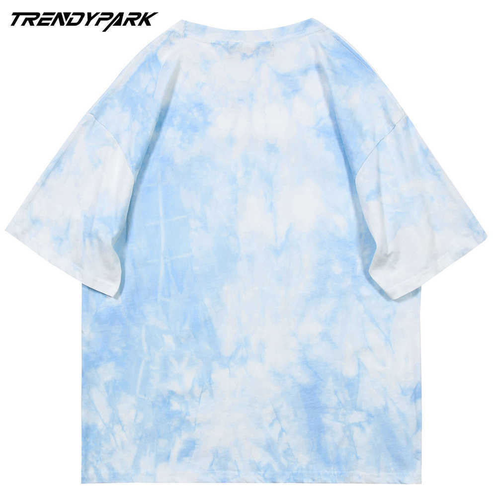 Men's Streetwear Tees Shirts Tie-dye Punk Rock Hip Hop Short Sleeve Tshirts Fashion Casual Cotton Mens Harajuku Oversize Tops 210601
