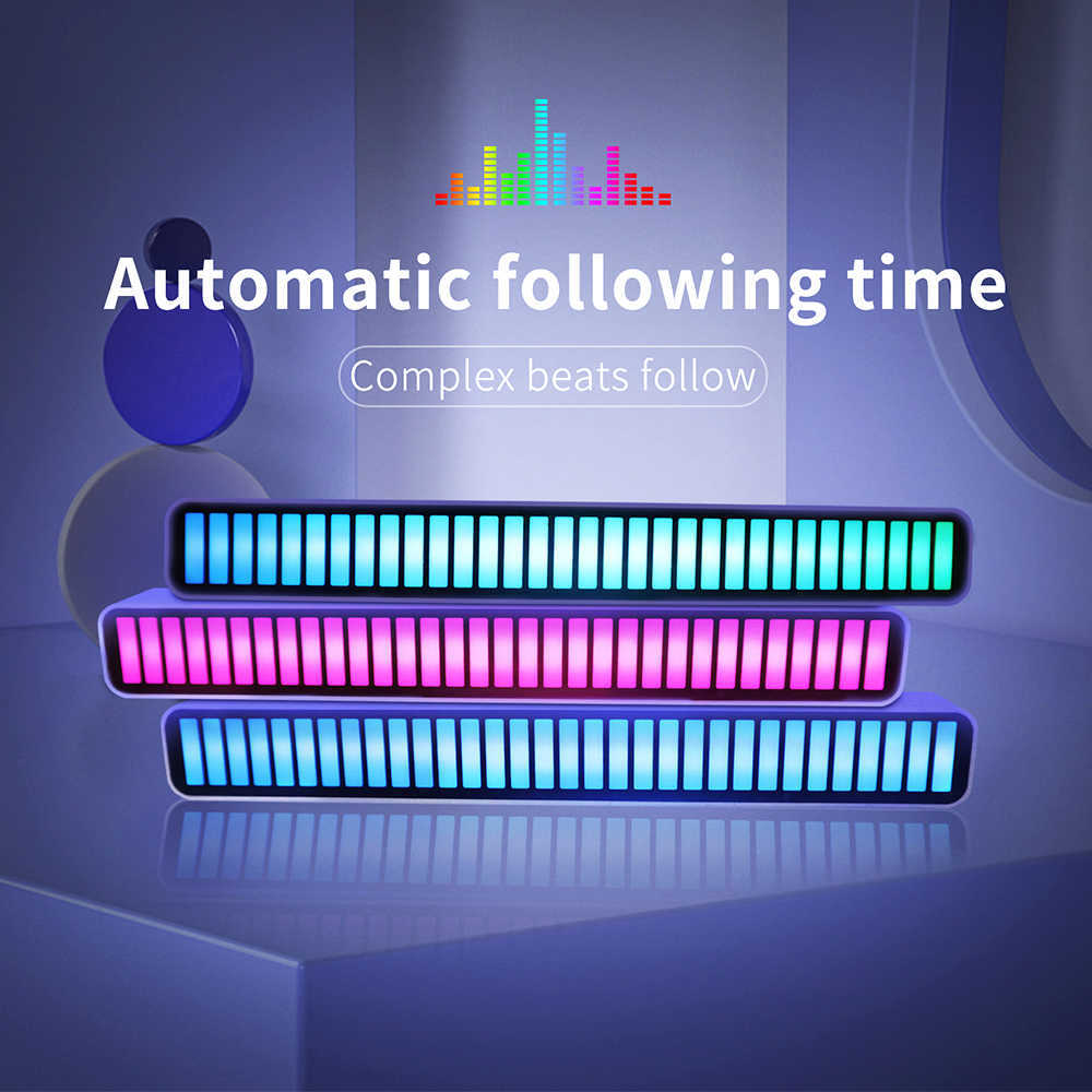 Car Bar Lights Rhythm Multicolor Music Sound Control Atmosphere LED Strip Home RGB Colorful Tube Ambient Light Decor free shipping