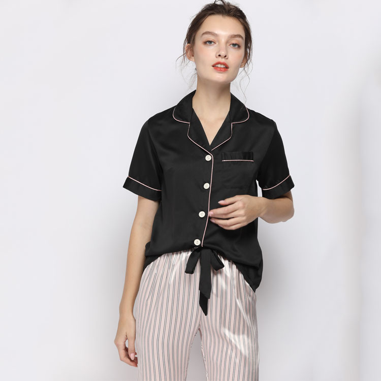 2021lisacmvpnel spring new pajamas woman silk suit short sleeve trousers loose high archives sleepwear, Black;red
2021lisacmvpnel spring new pajamas woman silk suit short sleeve trousers loose high archives sleepwear, Black;red