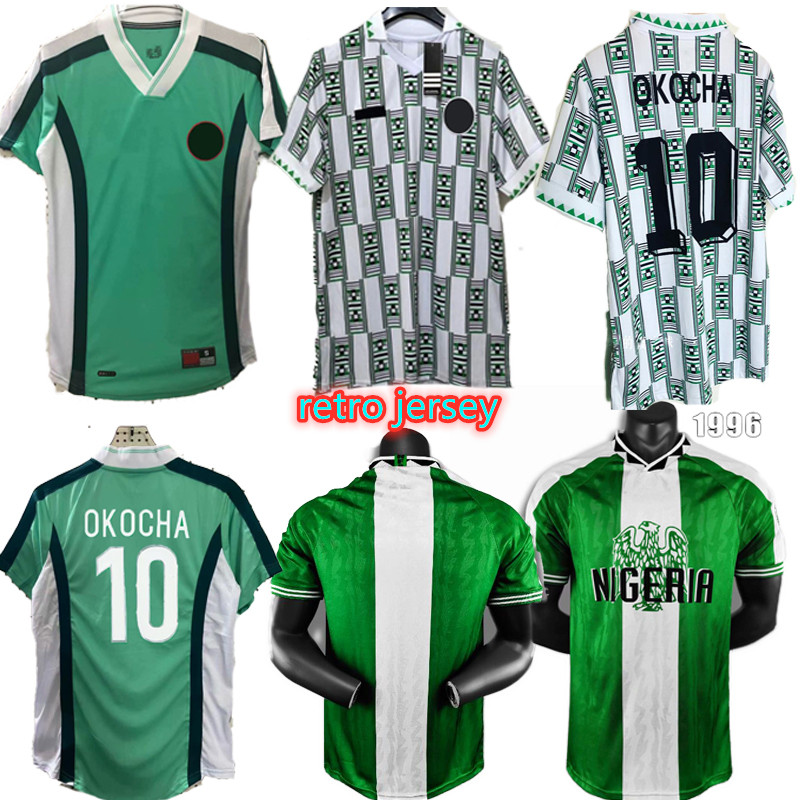 1998 Nigelia Soccer jersey home away tracksuit Okechukwu OKOCHA AHMED MUSA MIKEL IHEANACHO Football shirt uniform, Black
1998 Nigelia Soccer jersey home away tracksuit Okechukwu OKOCHA AHMED MUSA MIKEL IHEANACHO Football shirt uniform, Black
