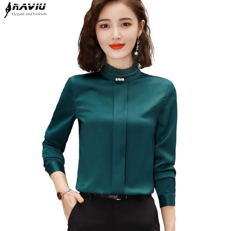 Professional shirt women chiffon autumn temperament formal long sleeve blouses office ladies plus size work tops 210604, Green
Professional shirt women chiffon autumn temperament formal long sleeve blouses office ladies plus size work tops 210604, Green